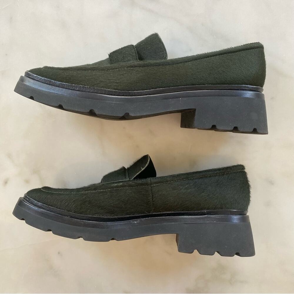 Vince Olive Green Suede Chunky Loafers - Picture 5 of 10